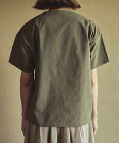 muuc ジャスミン刺繍半袖プルオーバー〈日本製・上質な天然素材・遠州織物〉〈繊細なオリジナル花刺繍〉〈ゆったりフリーサイズ〉〈上品な大人の布帛Tシャツ〉