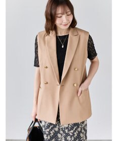 Te chichi リネンライクダブルブレストジレ(セットアップ可)