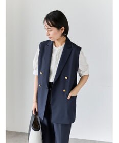 Te chichi リネンライクダブルブレストジレ(セットアップ可)