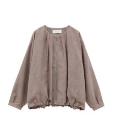 Green Parks ノーカラータックスウェード調ブルゾン