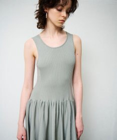GRACE CONTINENTAL アメスリニットギャザーワンピース