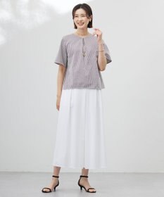 J.PRESS LADIES 【洗える・抗菌防臭・吸水速乾】サッカージャージー ペプラム カットソー