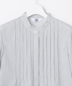 J.PRESS LADIES ソフトジョーゼット ストライプ プリント ブラウス