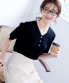 Tiaclasse 【洗える】ボタンニットトップス