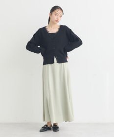 earth music&ecology サテンフレアスカート