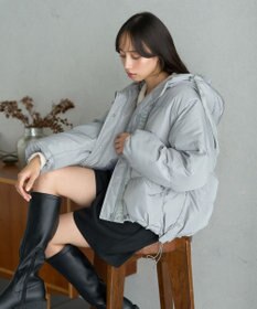 earth music&ecology フーディーパファーブルゾン