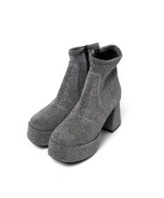 WEGO ストーム付きワイドヒールショートブーツ