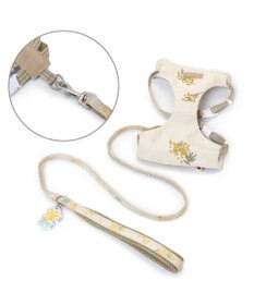 PET PARADISE ペットパラダイス スリム ハーネス＆リード 《ミモザ柄》 SS 小型犬