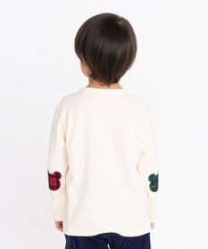 MIKI HOUSE HOT BISCUITS 【70-110cm】 エルボーパッチ 接結天竺長袖Tシャツ