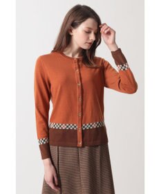 DAKS ジャカードクルーネックカーディガン