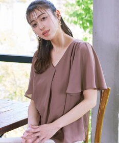 Tiaclasse 【洗える】シフォンフレアスリーブブラウス