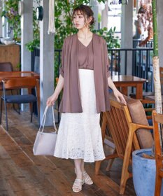 Tiaclasse 【洗える】シフォンフレアスリーブブラウス