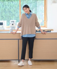 ANY 【ウエストゴム/ストレッチ/裏起毛】シークレットウォーム　テーパードパンツ