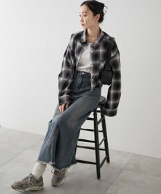 WEGO オンブレチェックショートシャツ