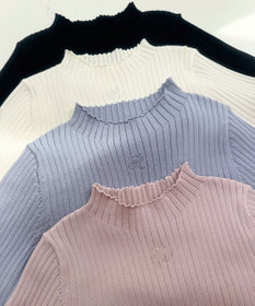 Feroux 【洗える】ロゴリブ プルオーバー ニット