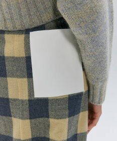 BEIGE， HOBBS / フェイクレザーポケットウールチェックラップスカート