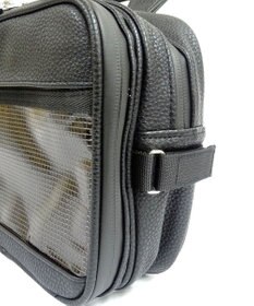 +RING 【プラスリング】【数量限定】メンズ向け  synthetic leather mini boston bag BLK SR403