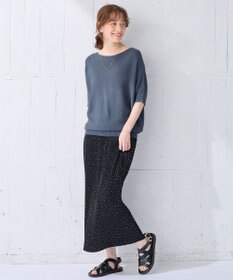 ANY 【洗濯機可/UVカット/アンチピリング】ハーフスリーブガーターニット