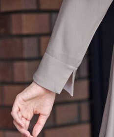 Tiaclasse L 【洗える】フロントタックバックギャザーフレアチュニックブラウス