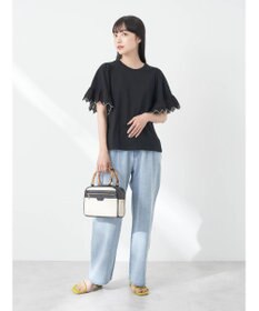 earth music&ecology 配色スカラップスリーブＴＥＥ