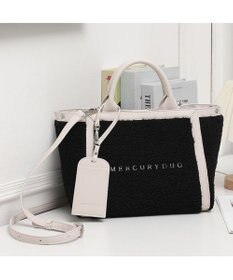 style code 【MERCURYDUO/マーキュリーデュオ】カードケース付　ロゴ刺繍ボアトートバッグ