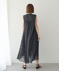 YECCA VECCA シアードット柄ギャザーワンピース