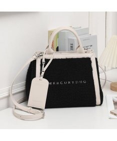style code 【MERCURYDUO/マーキュリーデュオ】カードケース付　ロゴ刺繍ボアトートバッグ
