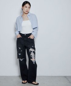 WEGO ダメージデニムワイドパンツ