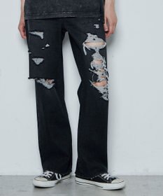 WEGO ダメージデニムワイドパンツ