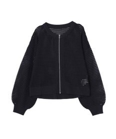 AMERICAN HOLIC 【先行予約】ジップアップメッシュニットカーディガン【WEB限定カラー有り】