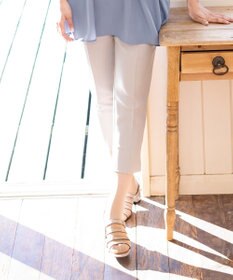 Tiaclasse 【洗える】美脚効果の高いスリットテーパードパンツ