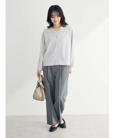 Green Parks カットジョーゼットドットボタンカーディガン