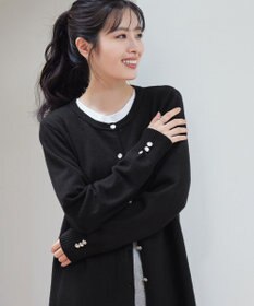 Tiaclasse 【洗える】きらボタンロングカーディガン