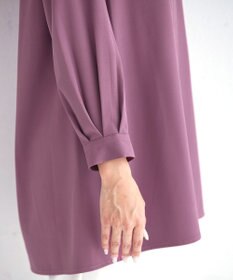 Tiaclasse 【洗える】キーネックバックフレアチュニックブラウス