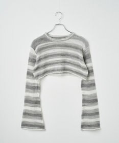 WEGO 段染めボーダーショートニット