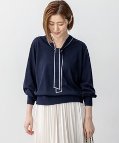 23区 【洗える】ウーステッドウール ボウタイ ニット