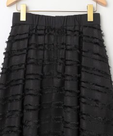 組曲 【WEB限定】ボーダーカットジャカード フレアスカート