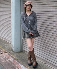 WEGO ヴィンテージウォッシュメッシュパーカー