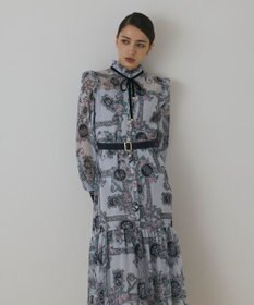GRACE CONTINENTAL オーナメントフラワープリントワンピース