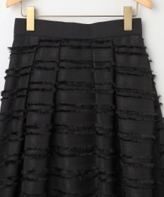 組曲 【WEB限定】ボーダーカットジャカード フレアスカート