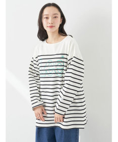 earth music&ecology Ｌｅｅ×ｅ．ｍ．ａ．ｅ　ＢＯＲＤＥＲ　Ｌ／Ｓ　ＴＥＥ