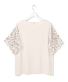 23区 L 【Lサイズ限定/洗える】スカーフプリントコンビ スリーブデザイン カットソー