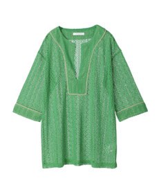 Green Parks カフタンレース７分袖ブラウス