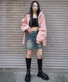 WEGO ヴィンテージウォッシュカーゴミニスカート