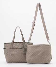 Y'SACCS ドットジャガードポーチ付きトートバッグ