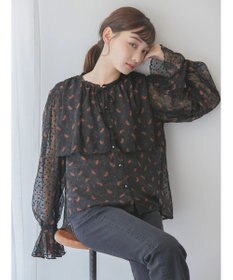 AMERICAN HOLIC ドビーシフォンフリルブラウス