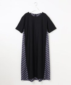 tシャツ Tシャツ 「洗える」コンビネーションシャーティング パフスリーブ カットソー レディース tシャツ Tシャツ 「洗える」コンビネーションシャーティング