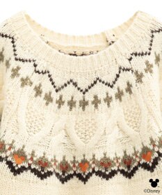 earth music&ecology 【予約】Disney/ミッキー刺繍ノルディックニットチュニック