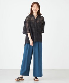 SHARE PARK LADIES オーバーサイズレースシャツ