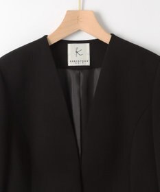 組曲 NOIR 【洗える】ウォッシャブルストレッチバックサテン ジャケット＋ワンピース